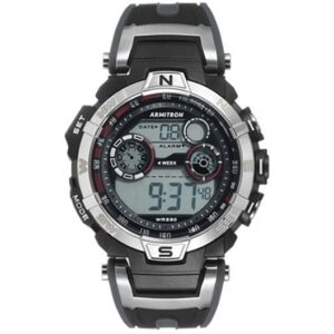 Armitron 40/8188 Sport reloj deportivo negro dial gris para hombre
